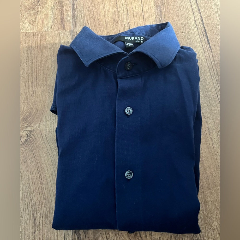 Murano Men's Deep Blue Casual Shirt